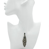 Vintage Polki Diamond and Sapphire Openwork Navette Pendant