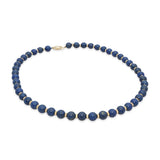 14K Gold Lapis Lazuli Beaded Strand Necklace
