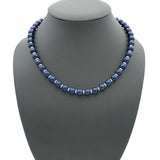14K Gold Lapis Lazuli Beaded Strand Necklace