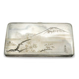 Antique Japanese 950 Sterling Silver Mount Fuji Cigarette Case