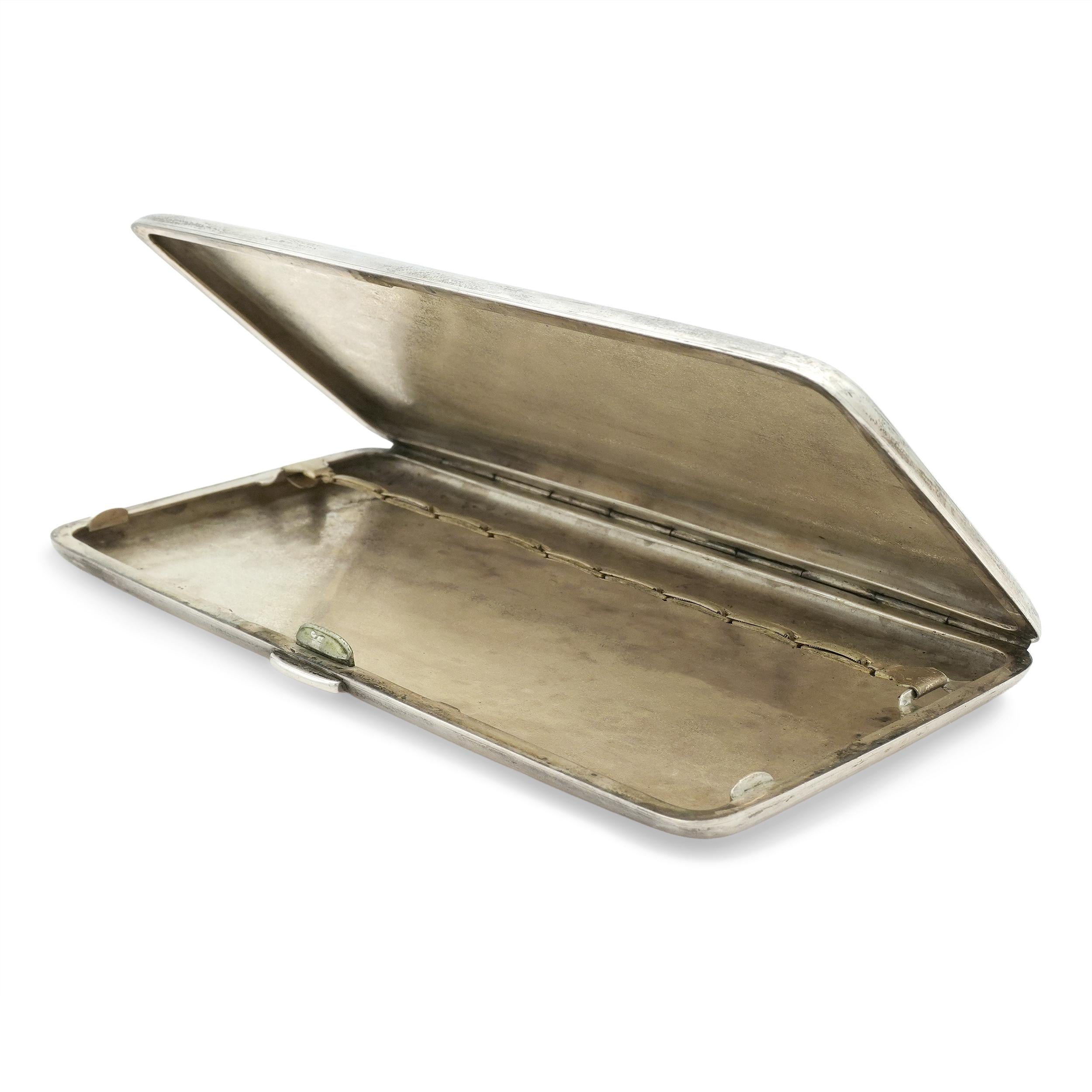 Antique Japanese 950 Sterling Silver Mount Fuji Cigarette Case
