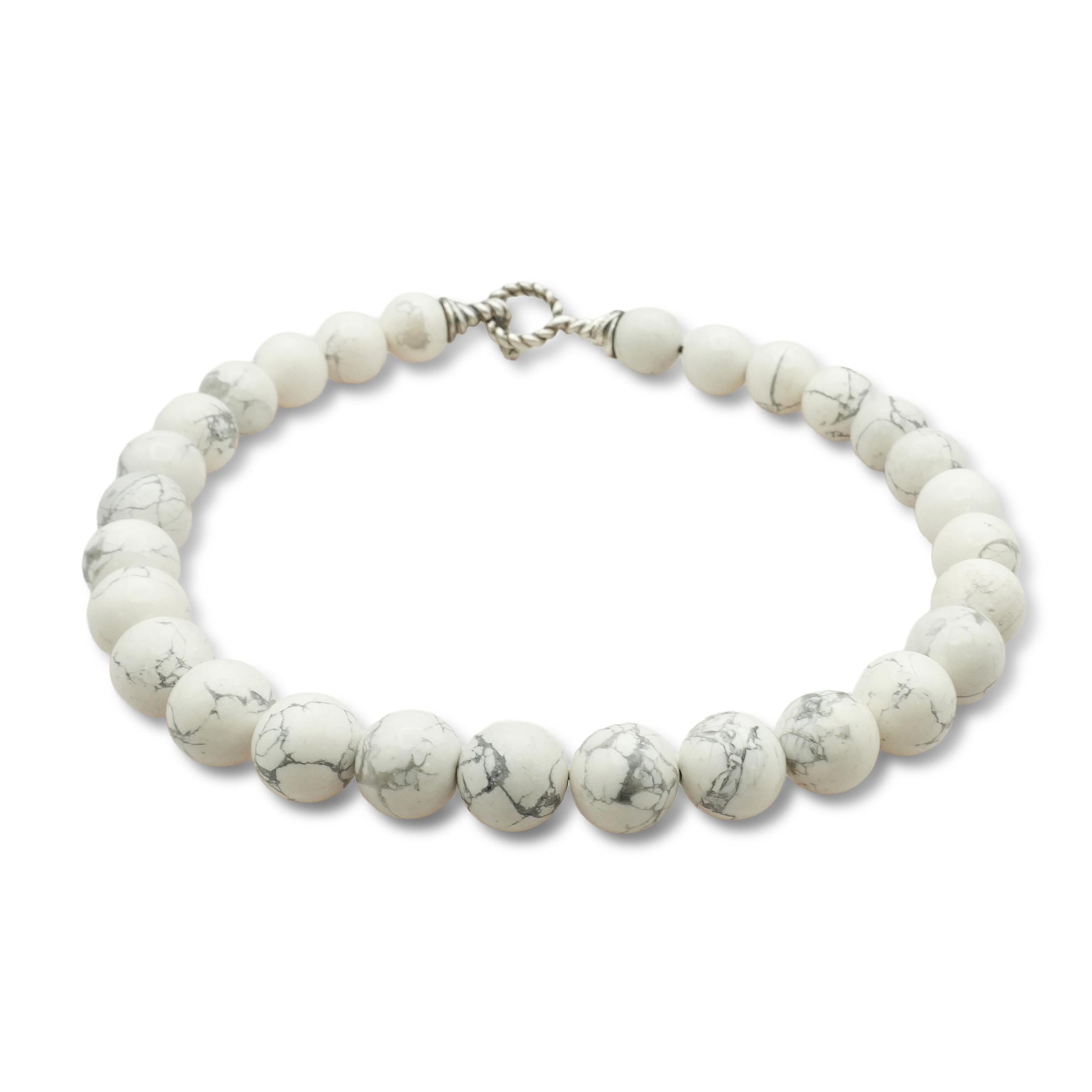 Tiffany & Co Sterling Silver White Howlite Bead Necklace