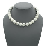 Tiffany & Co Sterling Silver White Howlite Bead Necklace