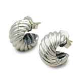 David Yurman Sterling Silver Sculpted Cable Hoop Earrings