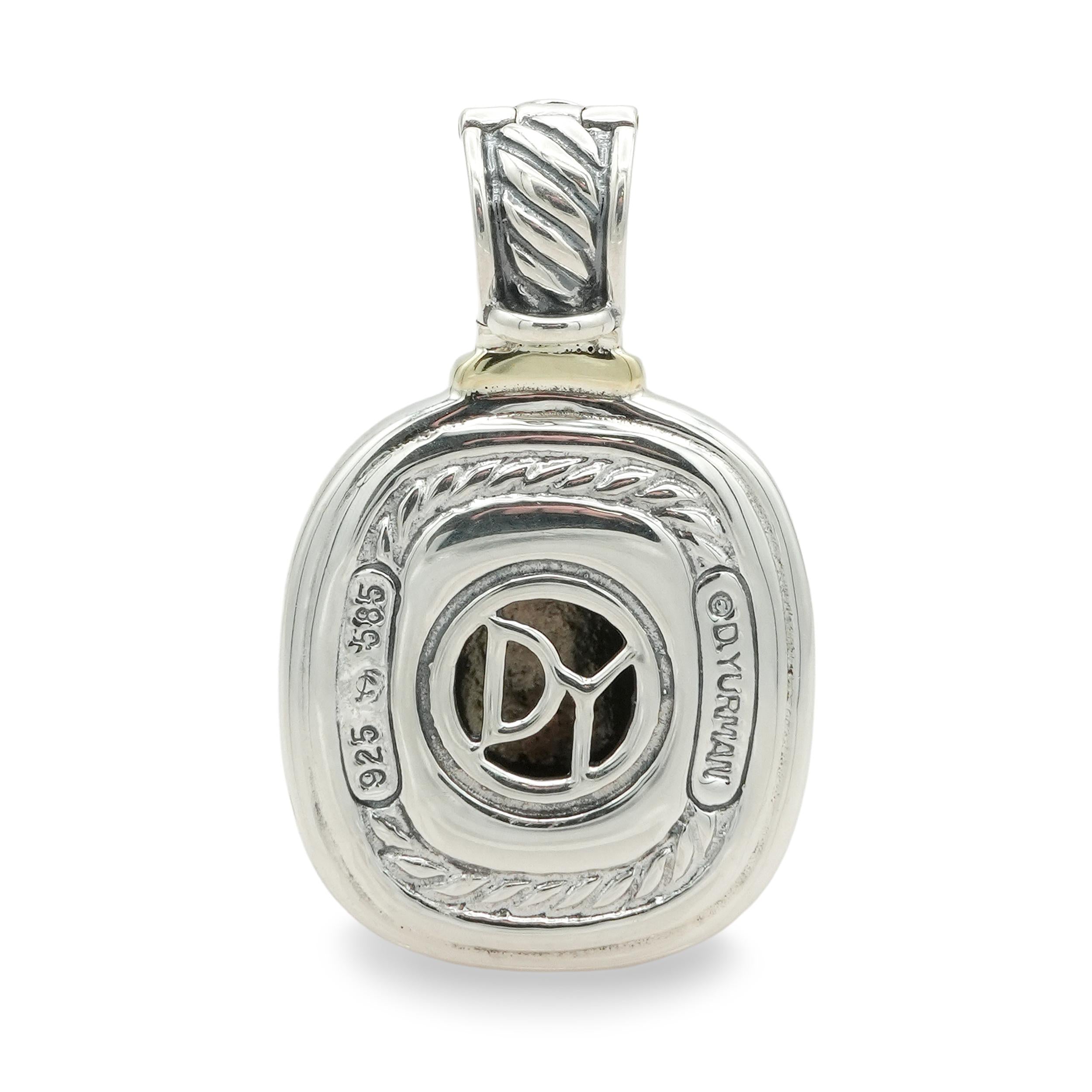 David Yurman Sterling Silver and 14k Yellow Gold Cable Pendant Enhancer
