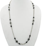 Konstantino Sterling Silver Black Onyx Station Necklace