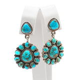 Vintage Sterling Silver Turquoise Pendant & Drop Earrings Set