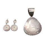Vintage Sterling Silver Turquoise Pendant & Drop Earrings Set