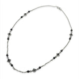 Konstantino Sterling Silver Black Onyx Station Necklace