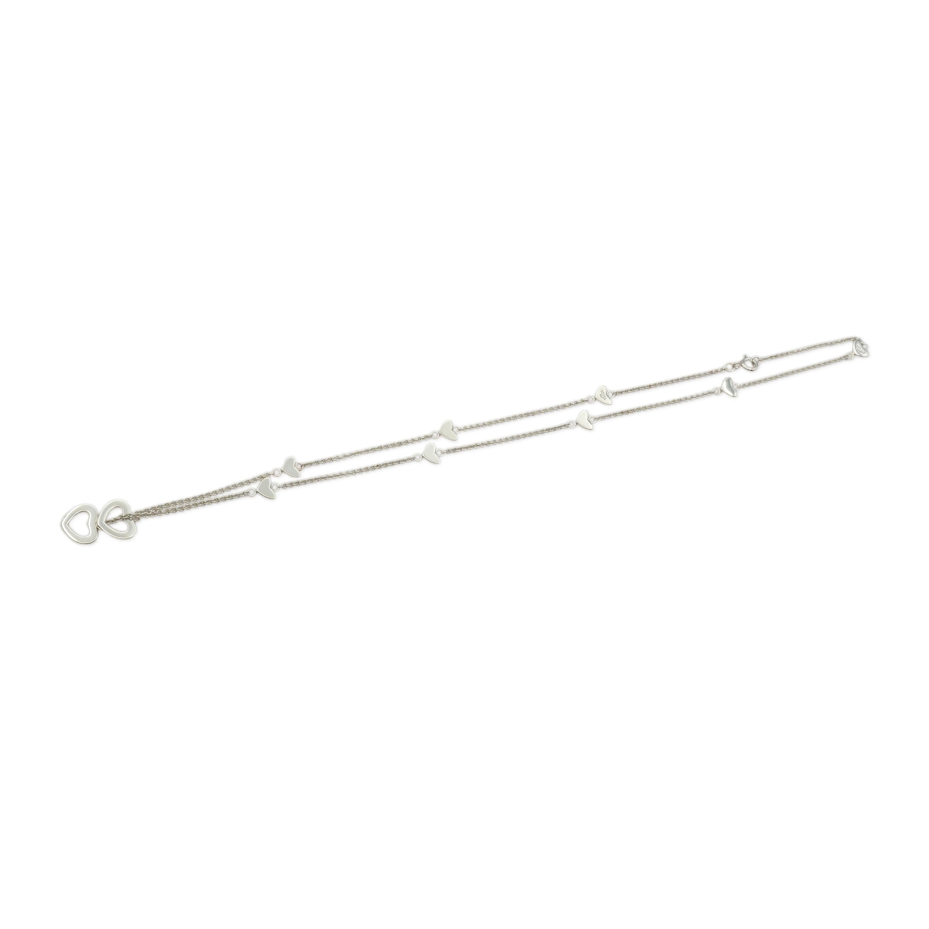 Tiffany & Co. Sterling Silver Heart Station Necklace
