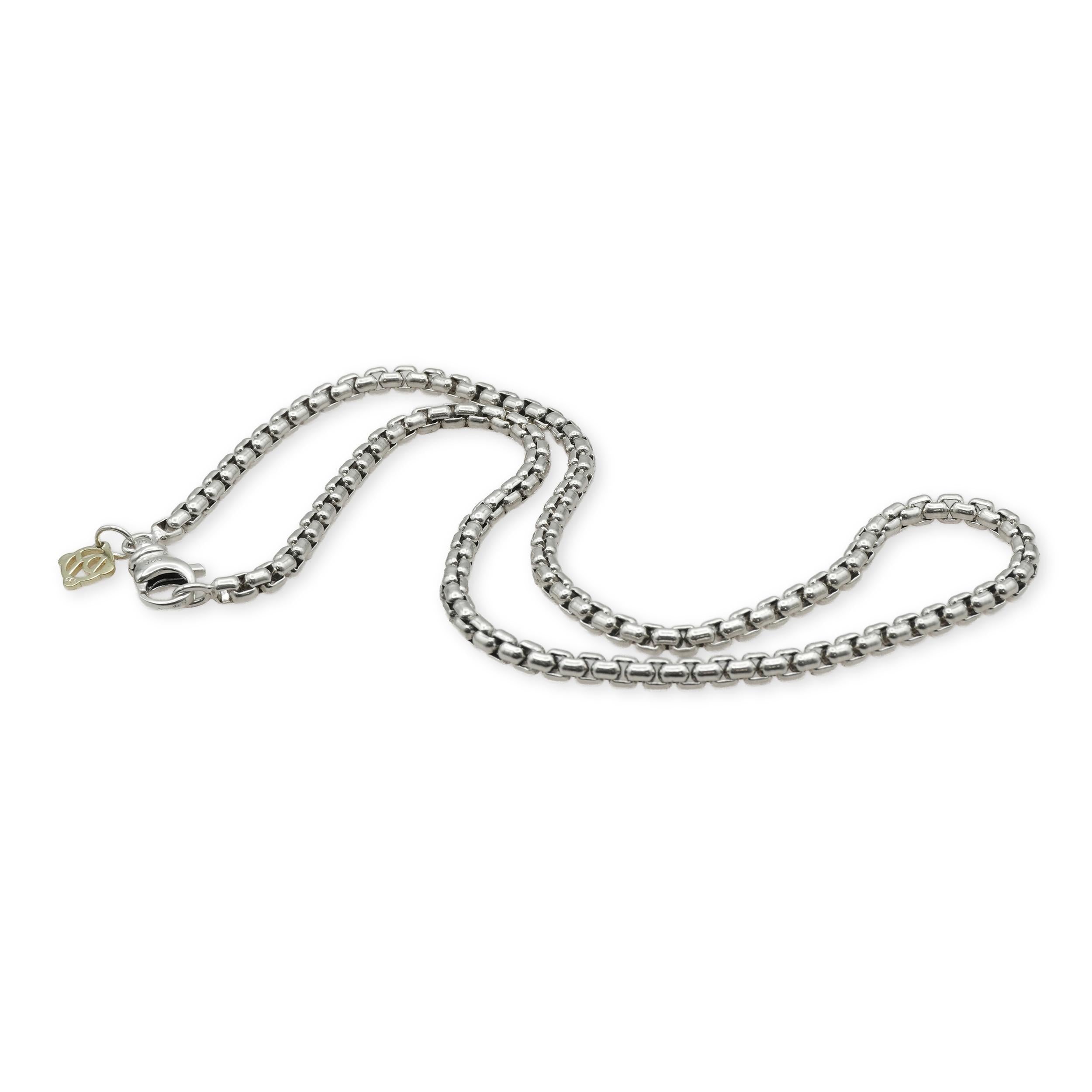 David Yurman Sterling Silver 14K Yellow Gold Box Chain Necklace