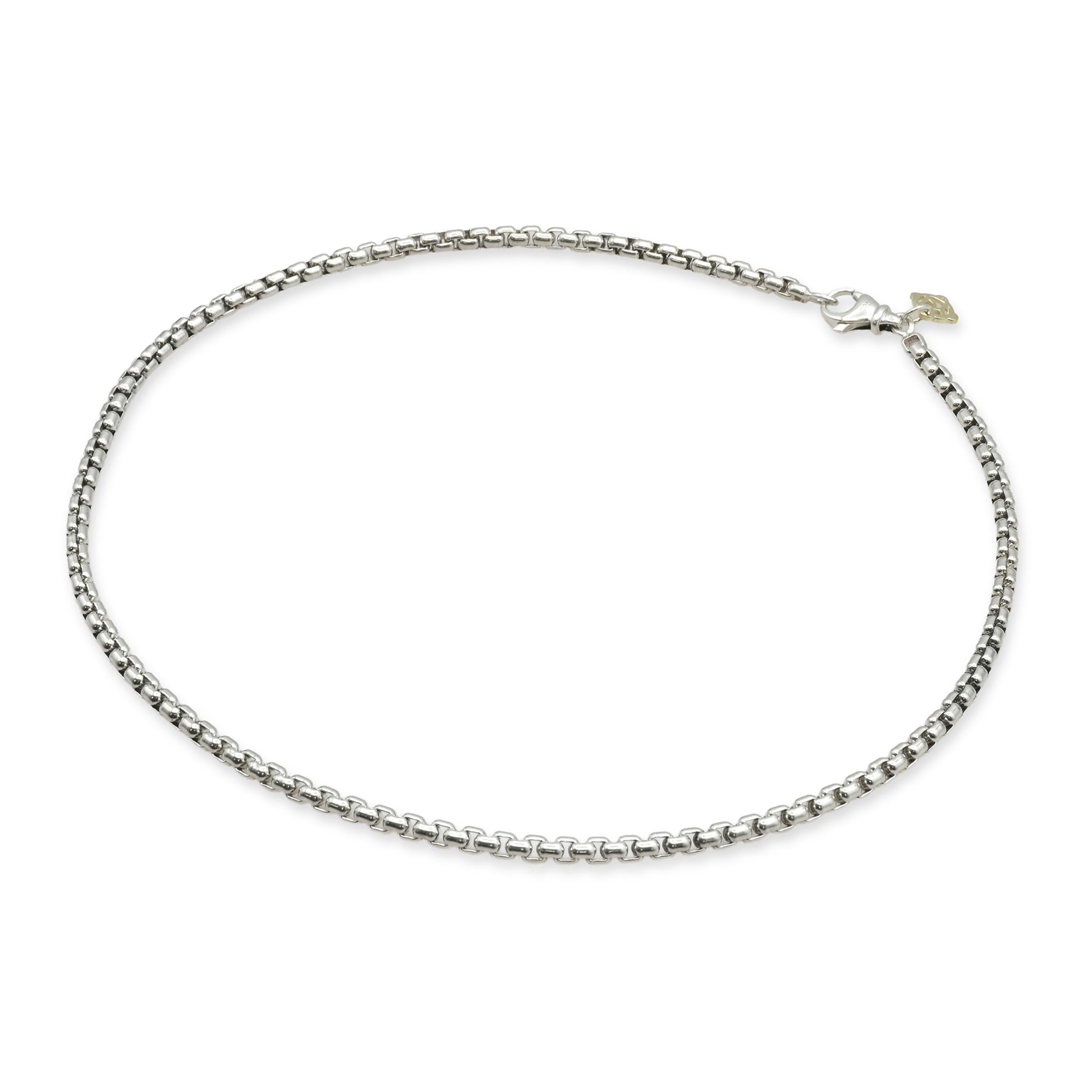 David Yurman Sterling Silver 14K Yellow Gold Box Chain Necklace