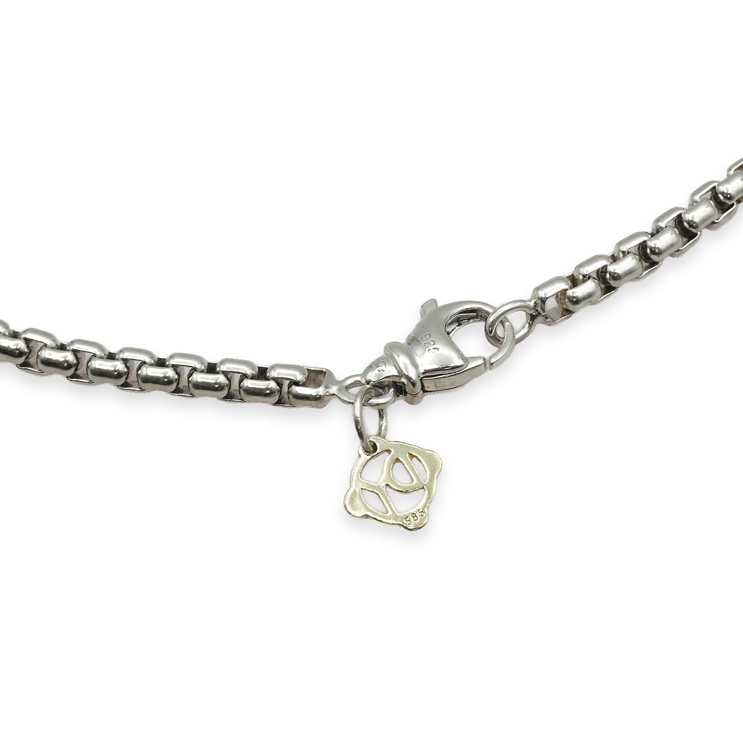 David Yurman Sterling Silver 14K Yellow Gold Box Chain Necklace