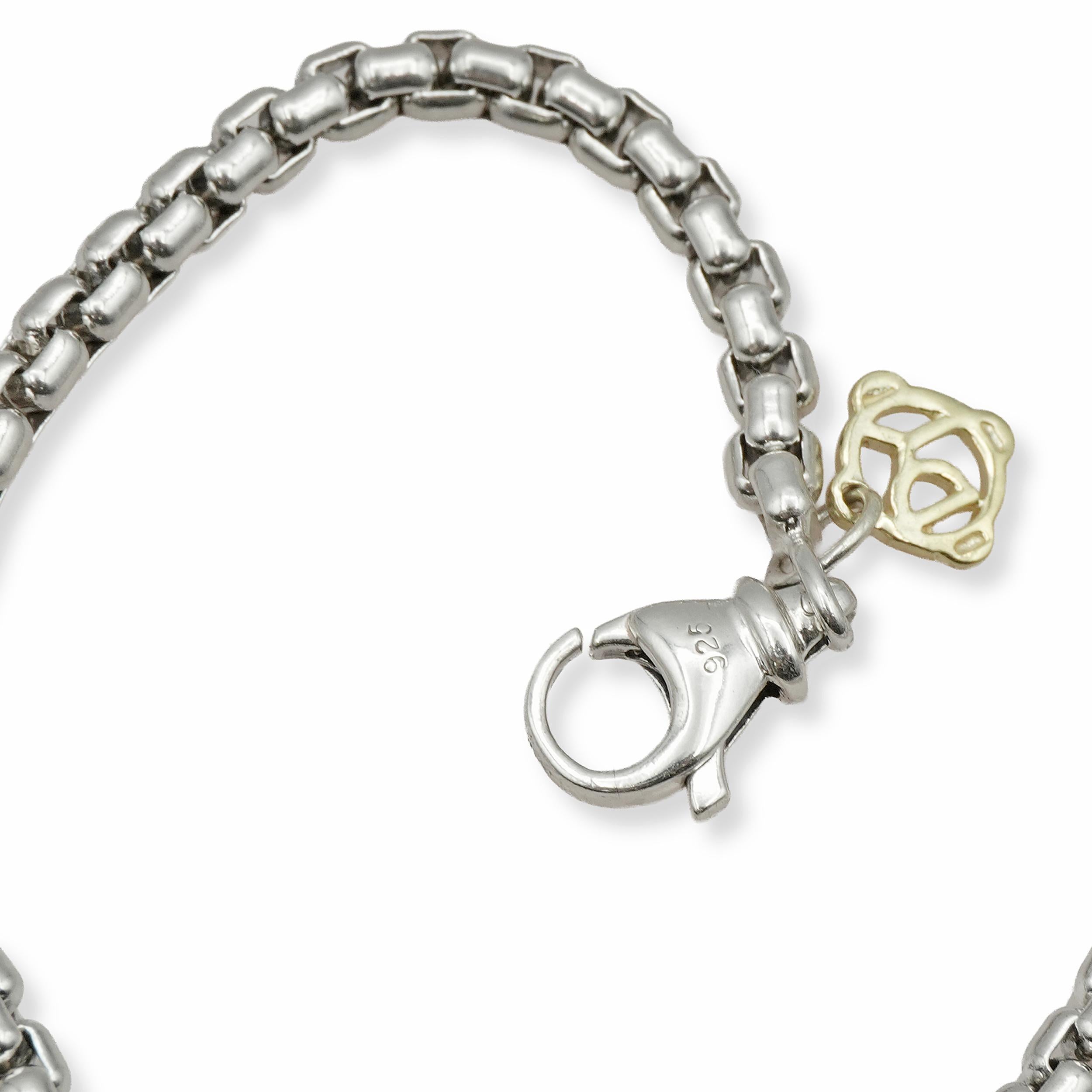 David Yurman Sterling Silver 14K Yellow Gold Box Chain Necklace