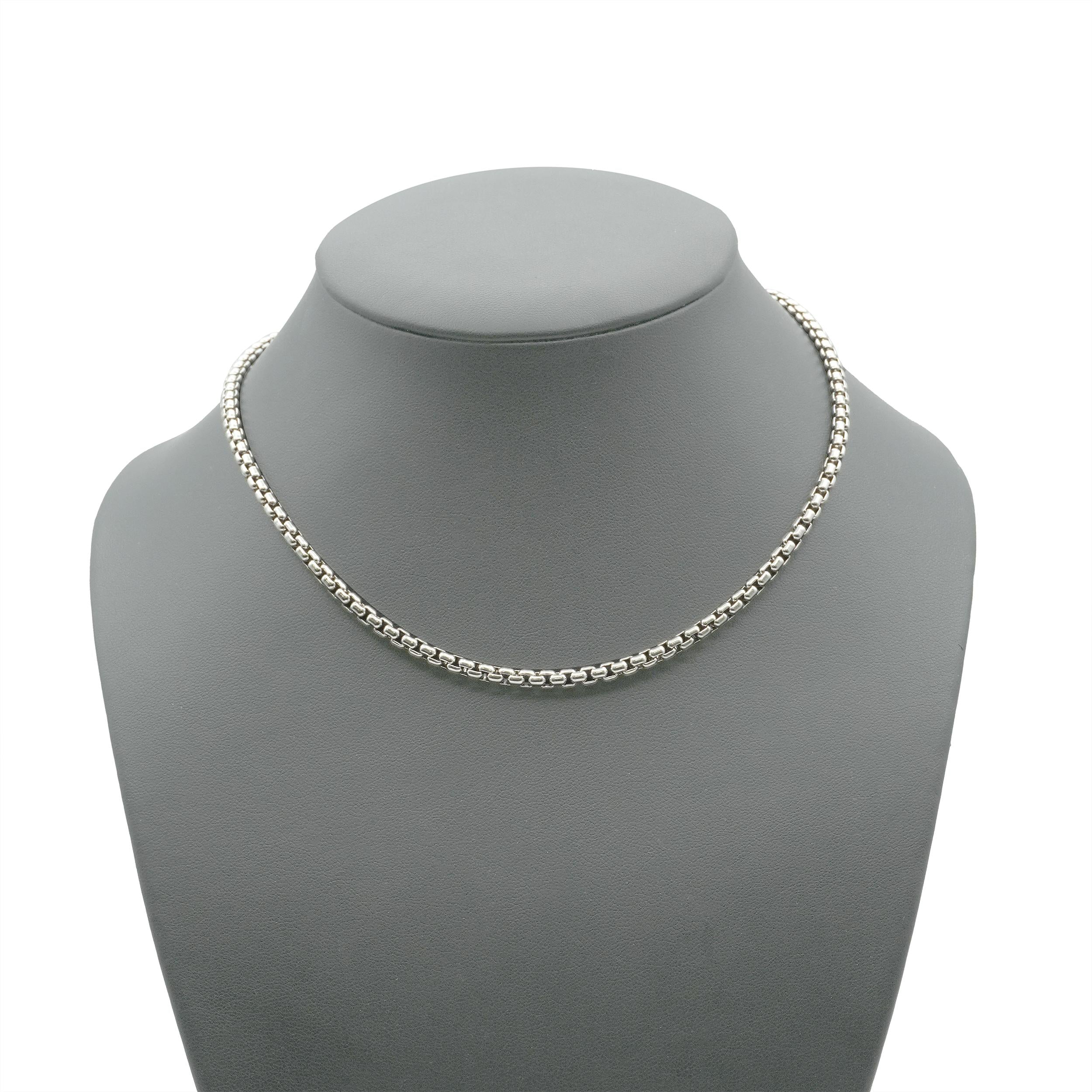 David Yurman Sterling Silver 14K Yellow Gold Box Chain Necklace