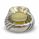 David Yurman Sterling Silver & 14k Yellow Gold Quartz Ring