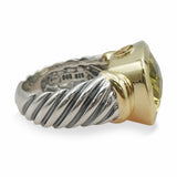 David Yurman Sterling Silver & 14k Yellow Gold Quartz Ring