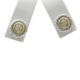 David Yurman Sterling Silver 18K Yellow Gold Diamond Cookie Earrings