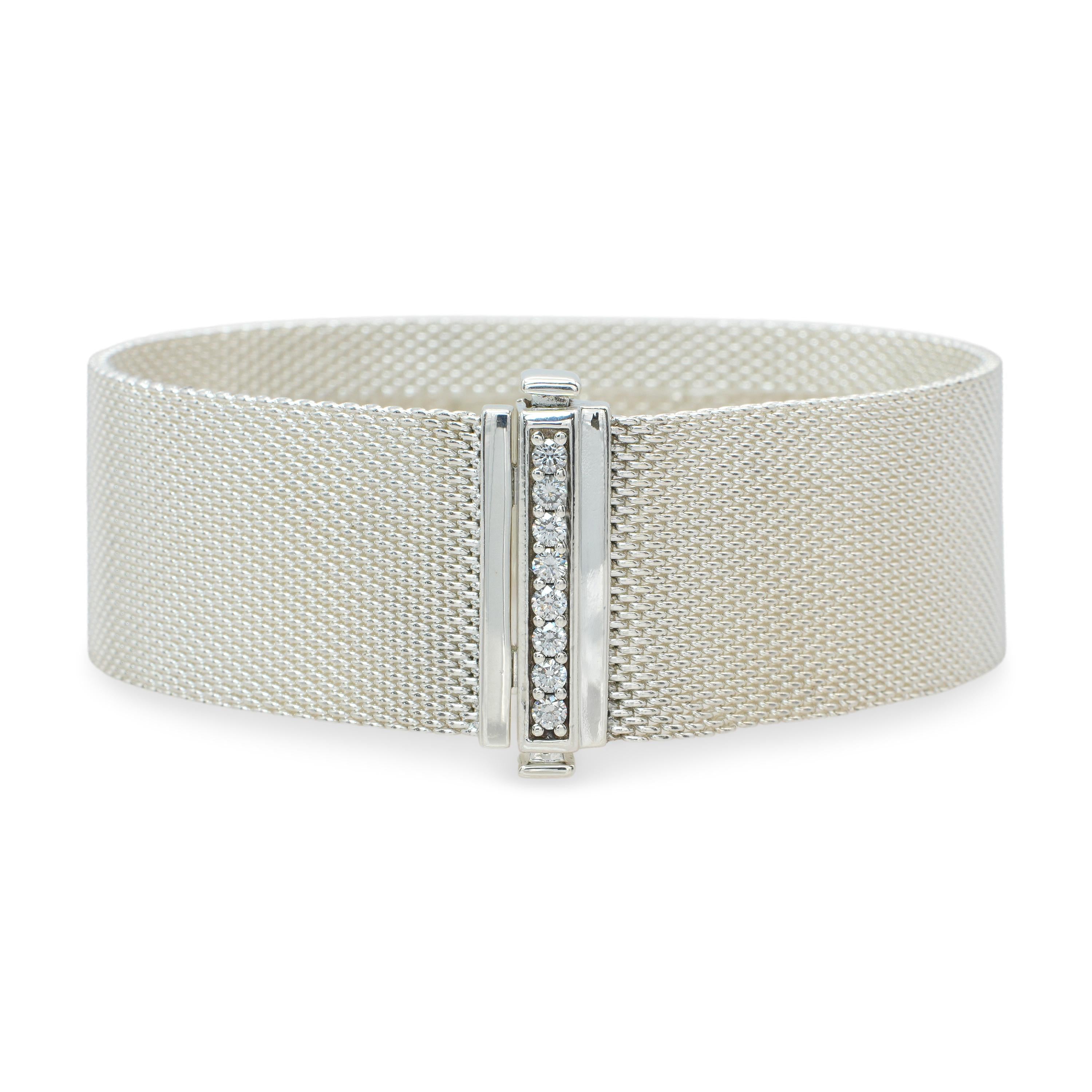 Tiffany & Co. Sterling Silver Diamond Somerset Bracelet & Ring Set