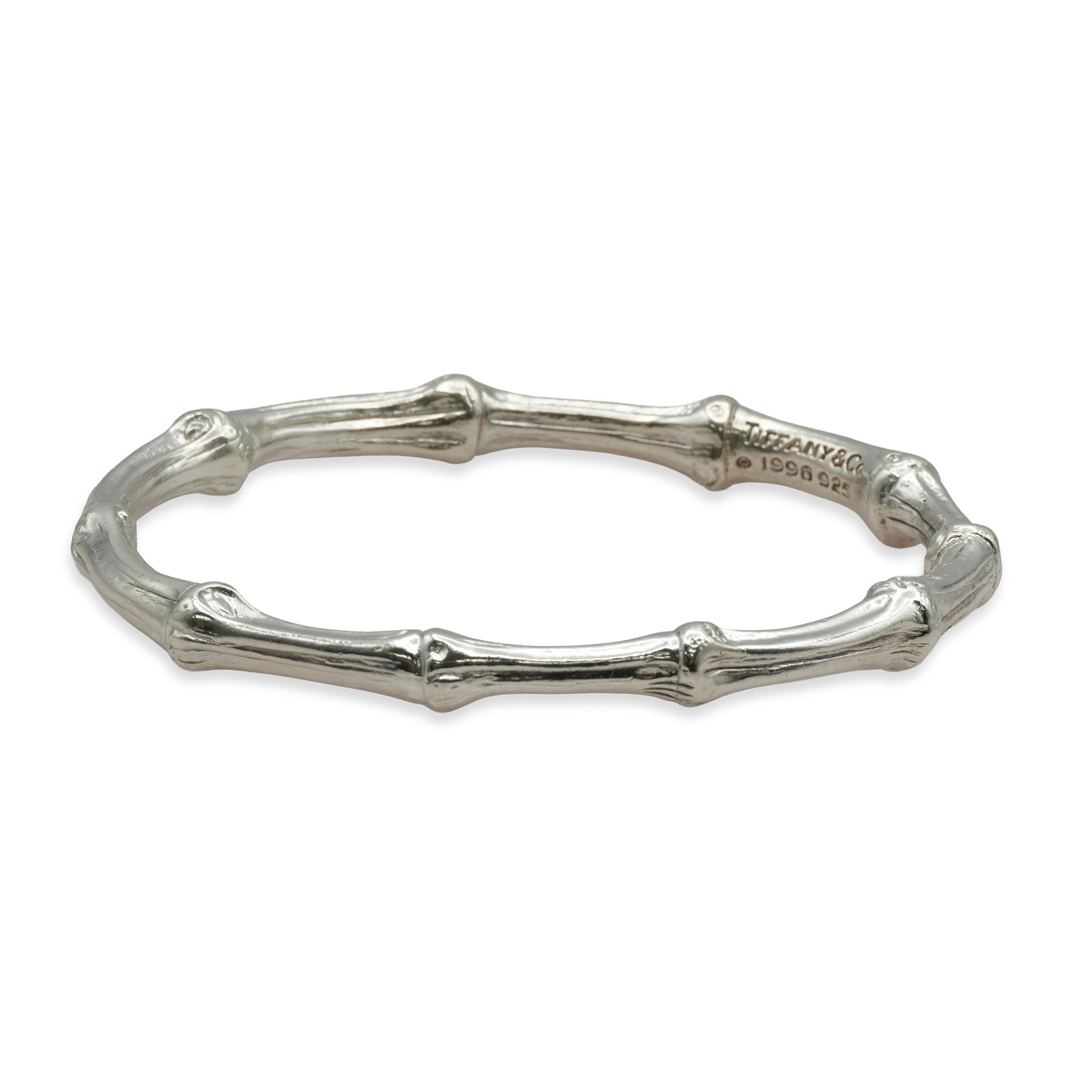 Tiffany & Co. 1996 Sterling Silver Bamboo Bracelet and Earrings Set