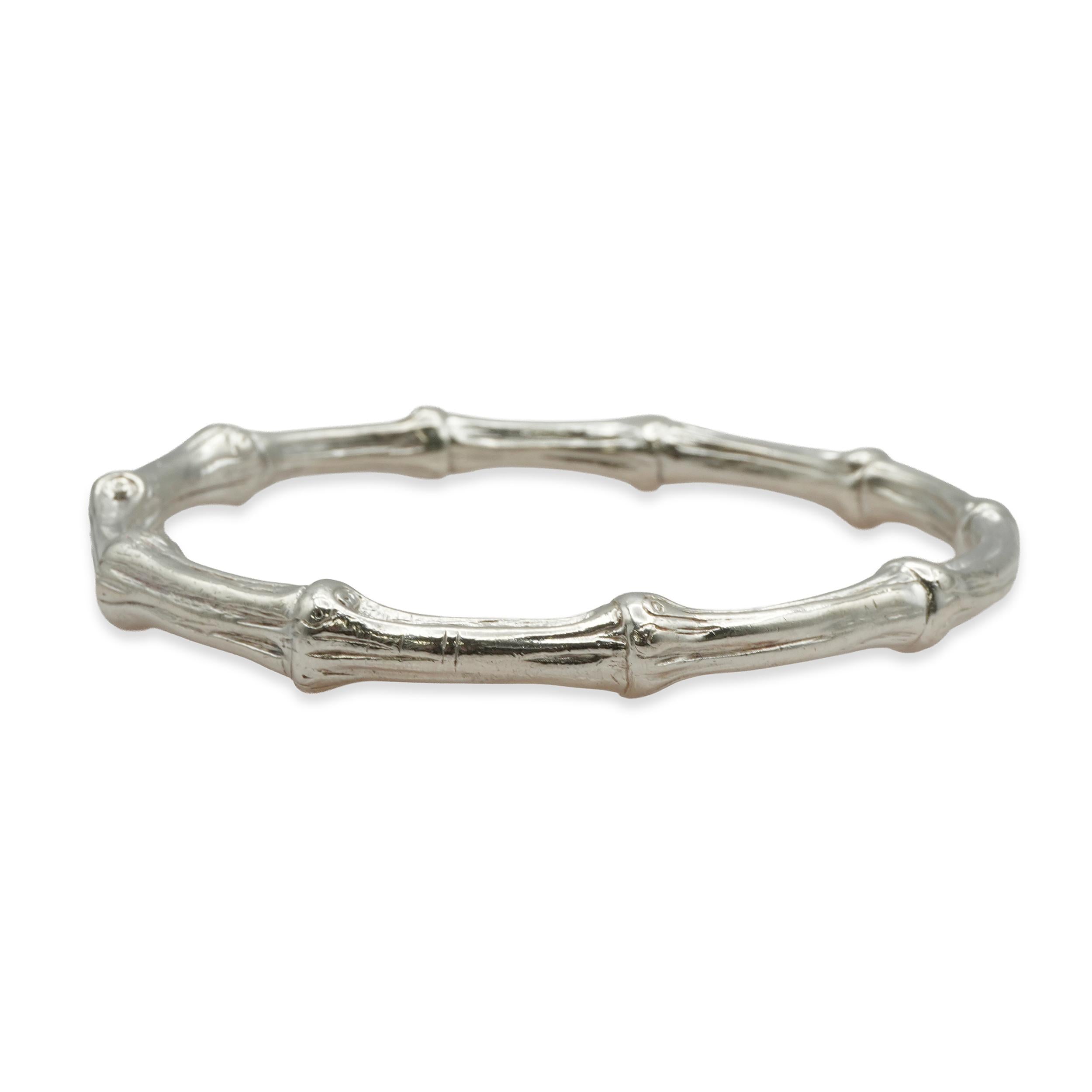 Tiffany & Co. 1996 Sterling Silver Bamboo Bracelet and Earrings Set