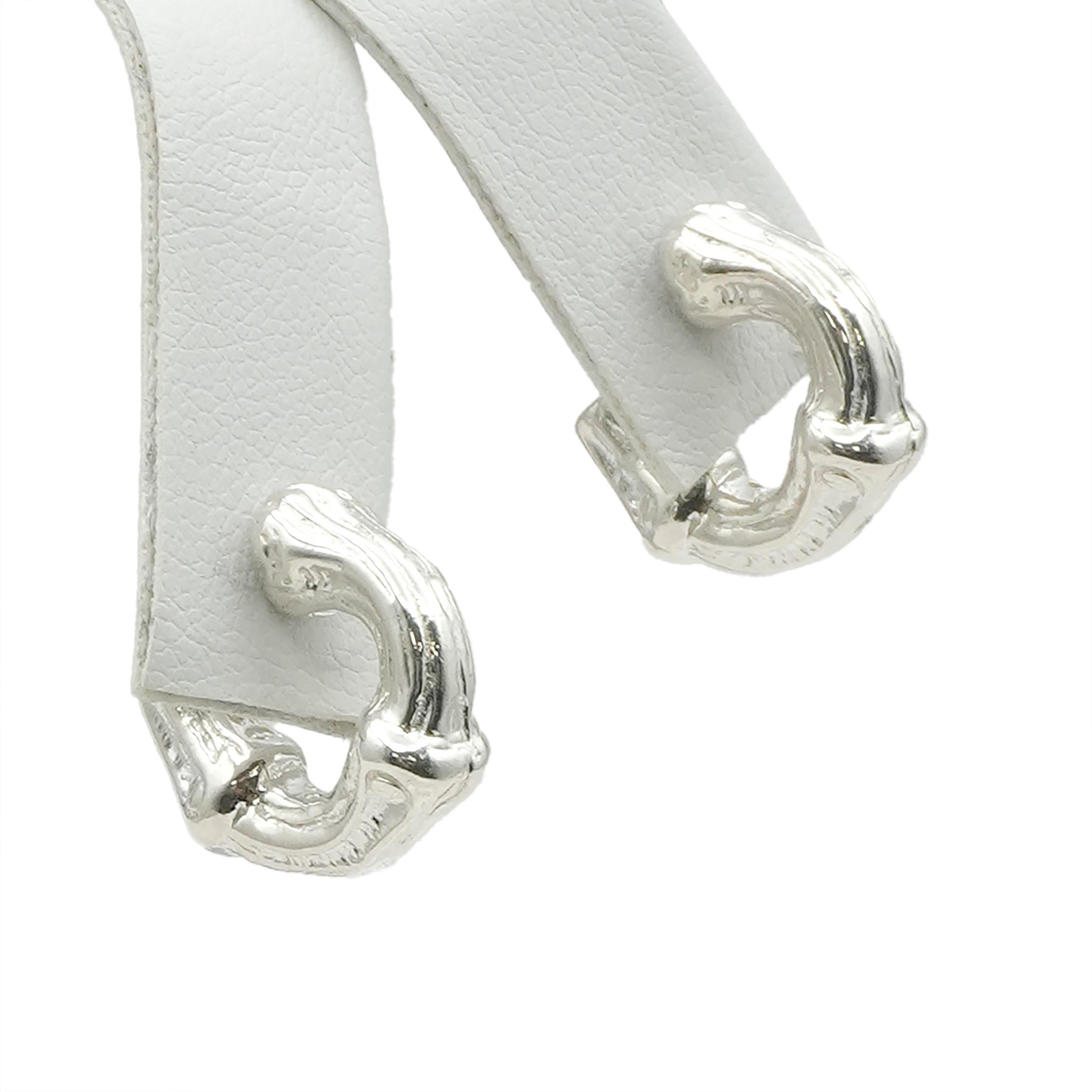 Tiffany & Co. 1996 Sterling Silver Bamboo Bracelet and Earrings Set