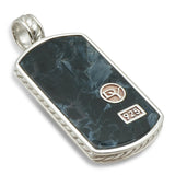 David Yurman Sterling Silver Pietersite Dog Tag Pendant