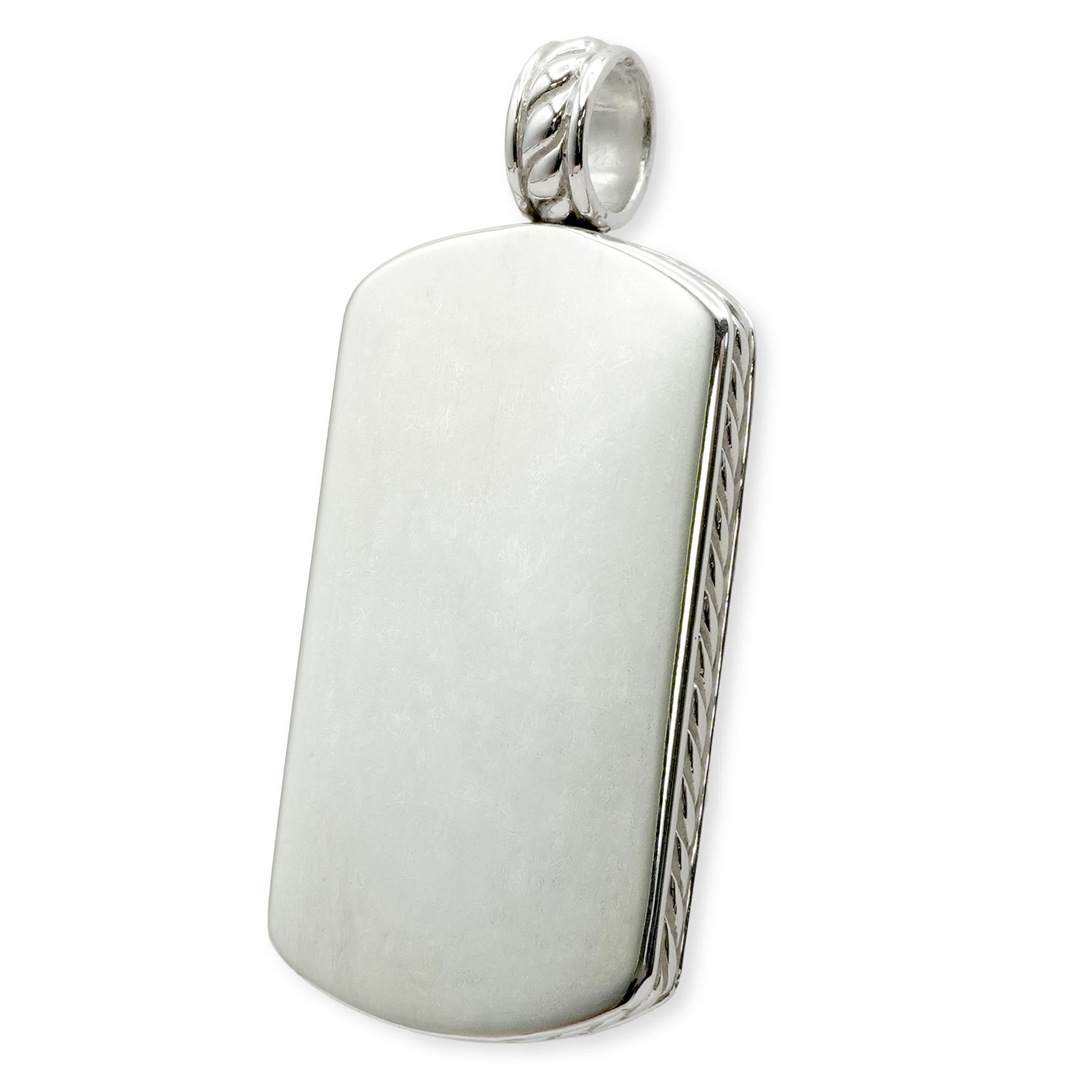 David Yurman Sterling Silver Pietersite Dog Tag Pendant