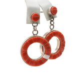 Causandra Dukepoo Silver Reversible Turquoise Coral Necklace & Earrings Set