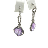 David Yurman Sterling Silver Amethyst and Pave Diamond Necklace & Earring Set
