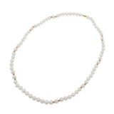 Vintage Ming’s 14K Yellow Gold White Jadeite Beaded Necklace