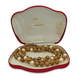 Vintage Ming’s Jade and Pearl 14K Gold Beaded Necklace