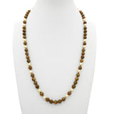 Vintage Ming’s Jade and Pearl 14K Gold Beaded Necklace
