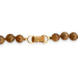 Vintage Ming’s Jade and Pearl 14K Gold Beaded Necklace