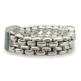 David Yurman Sterling Silver & Pietersite ID Double Box Chain Bracelet
