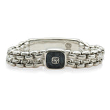 David Yurman Sterling Silver & Pietersite ID Double Box Chain Bracelet