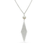 Tiffany & Co. Elsa Peretti Sterling Silver Pearl Mesh Drop Necklace