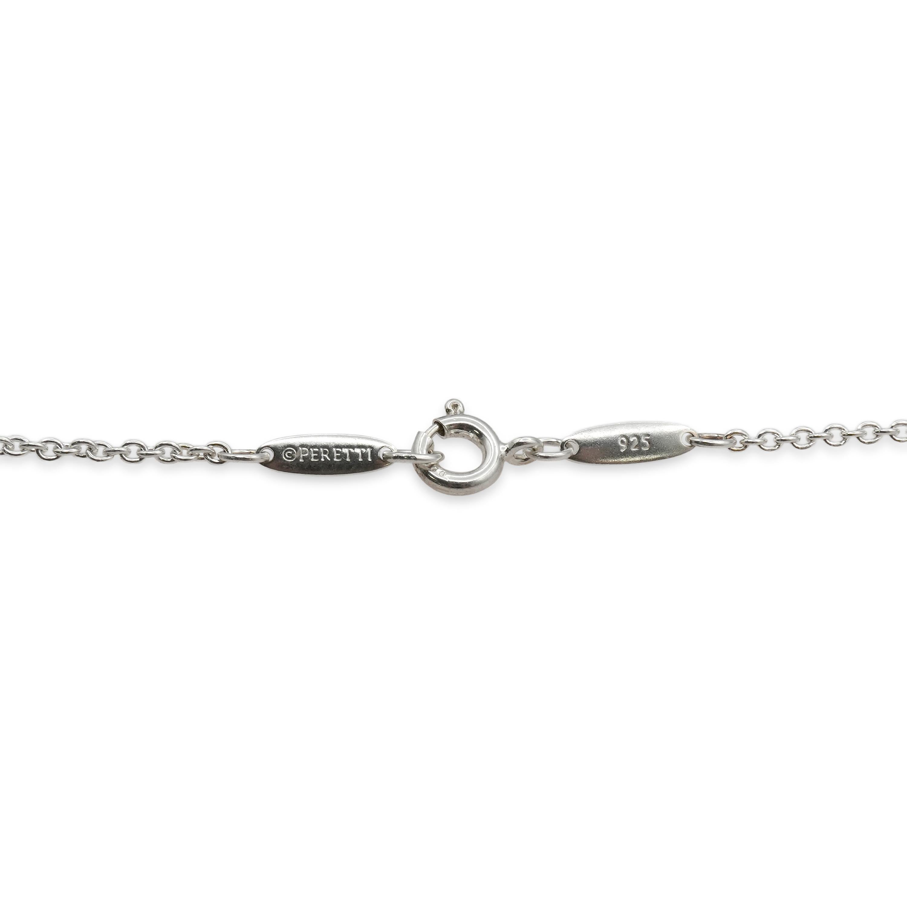 Tiffany & Co. Elsa Peretti Sterling Silver Pearl Mesh Drop Necklace