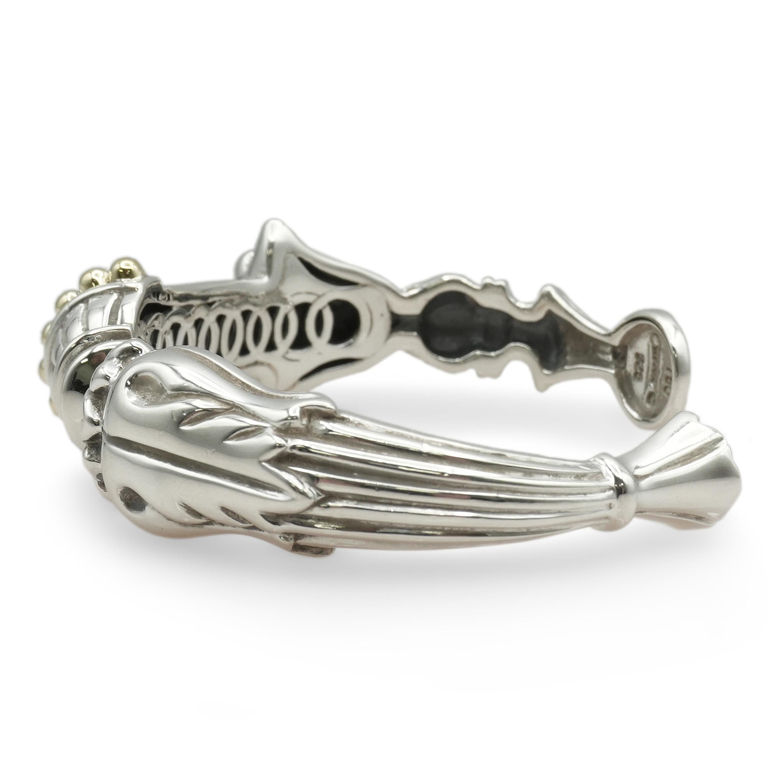 Lagos Caviar Sterling Silver and 18k Yellow Gold Cuff Bracelet