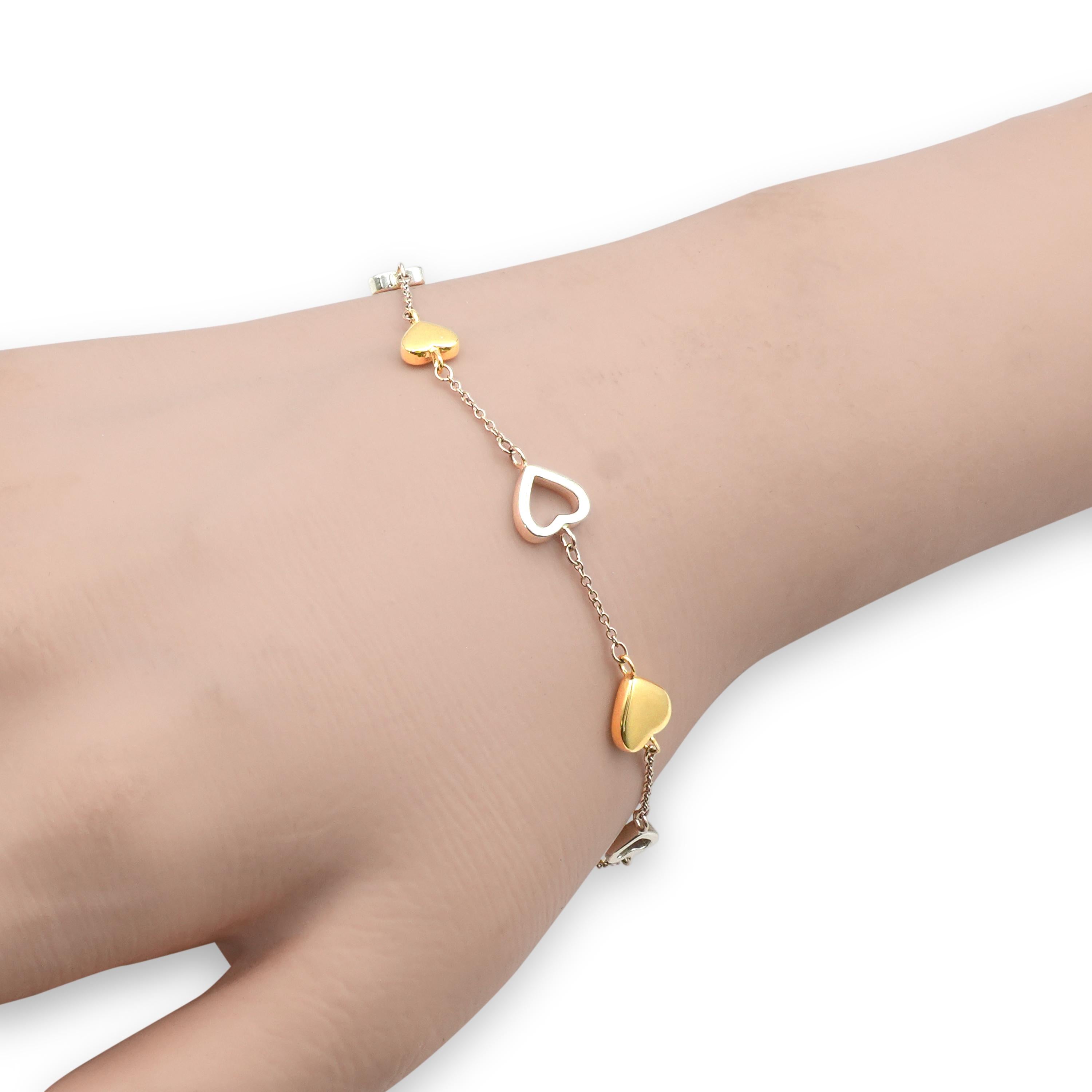 Tiffany & Co. 18K Two-Tone Gold Heart Bracelet