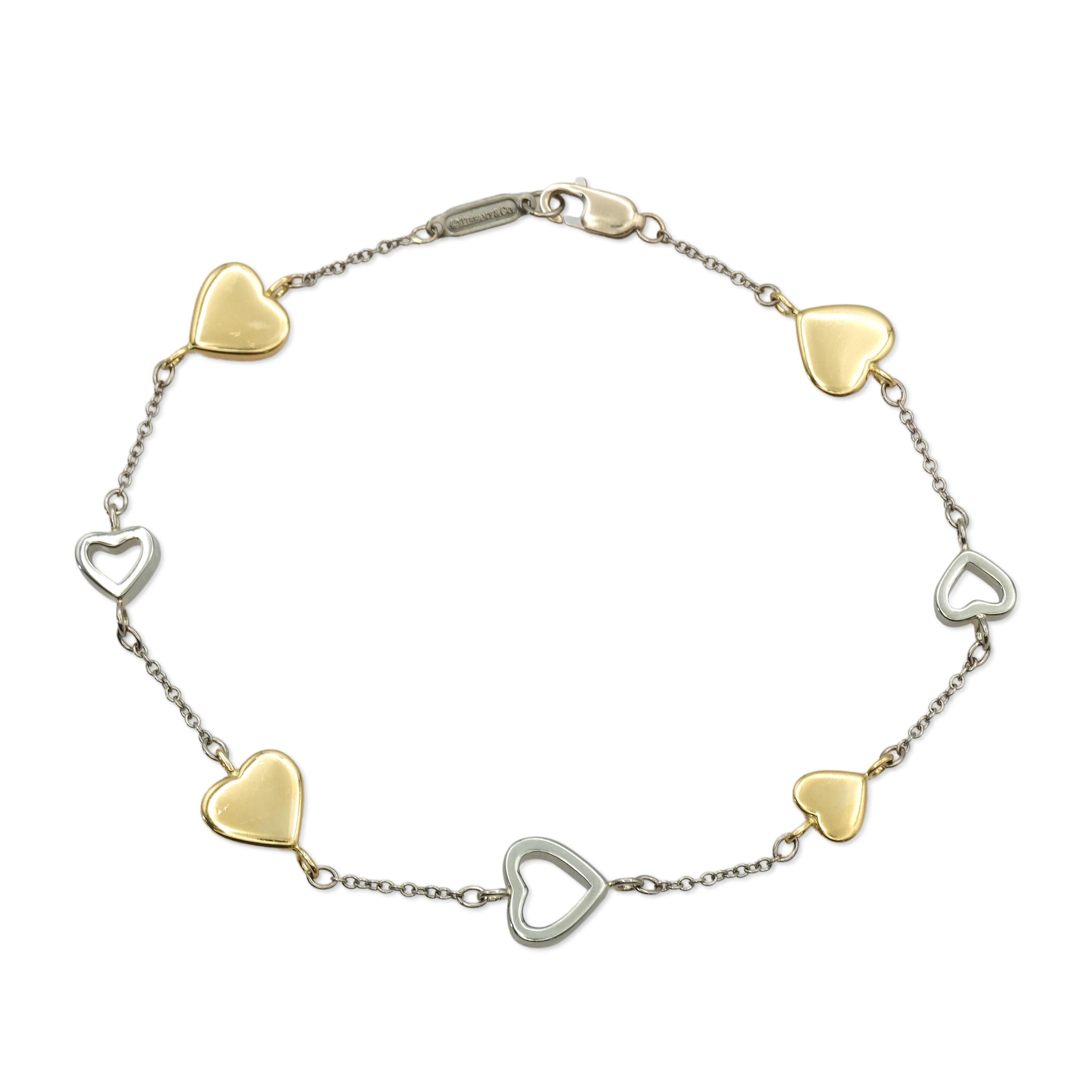 Tiffany & Co. 18K Two-Tone Gold Heart Bracelet