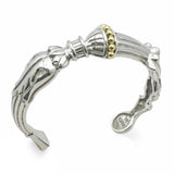 Lagos Caviar Sterling Silver and 18k Yellow Gold Cuff Bracelet
