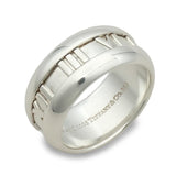 Tiffany & Co. Atlas 2003 Sterling Silver Roman Numeral Band Ring