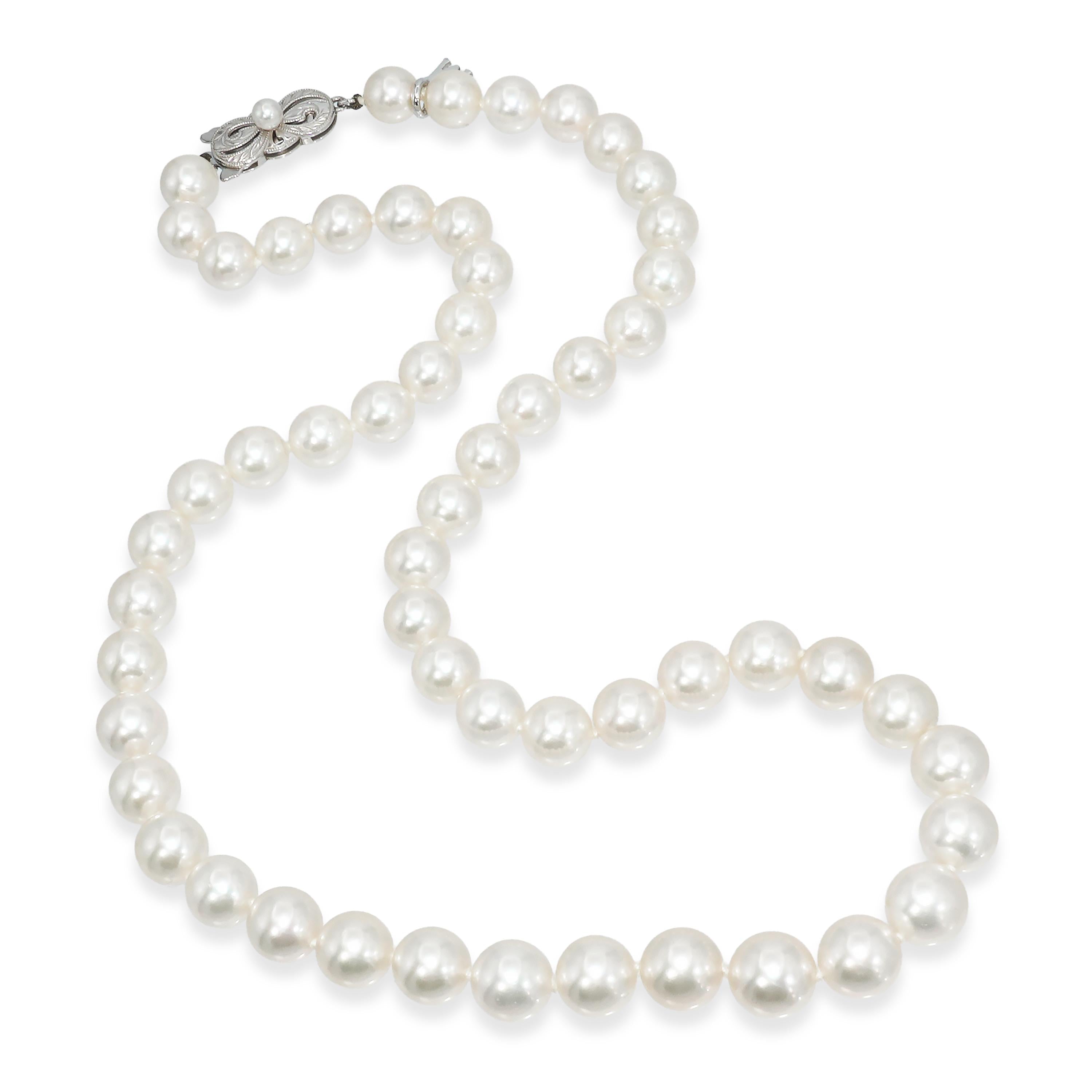 Mikimoto 18K White Gold Akoya Pearl Necklace