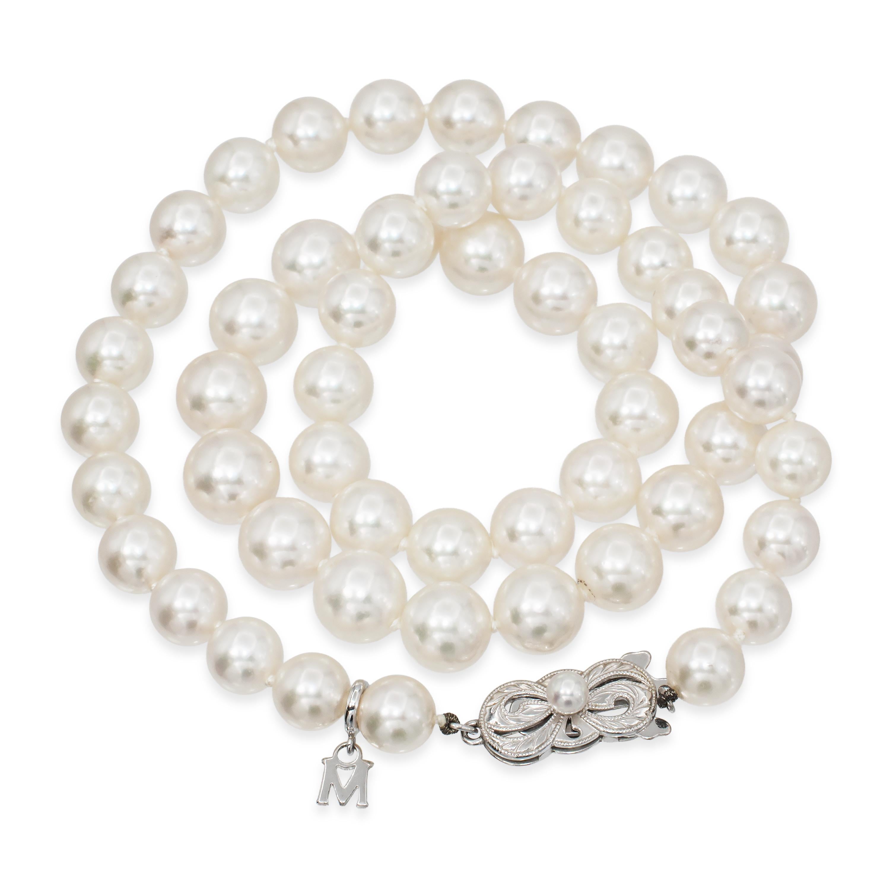 Mikimoto 18K White Gold Akoya Pearl Necklace