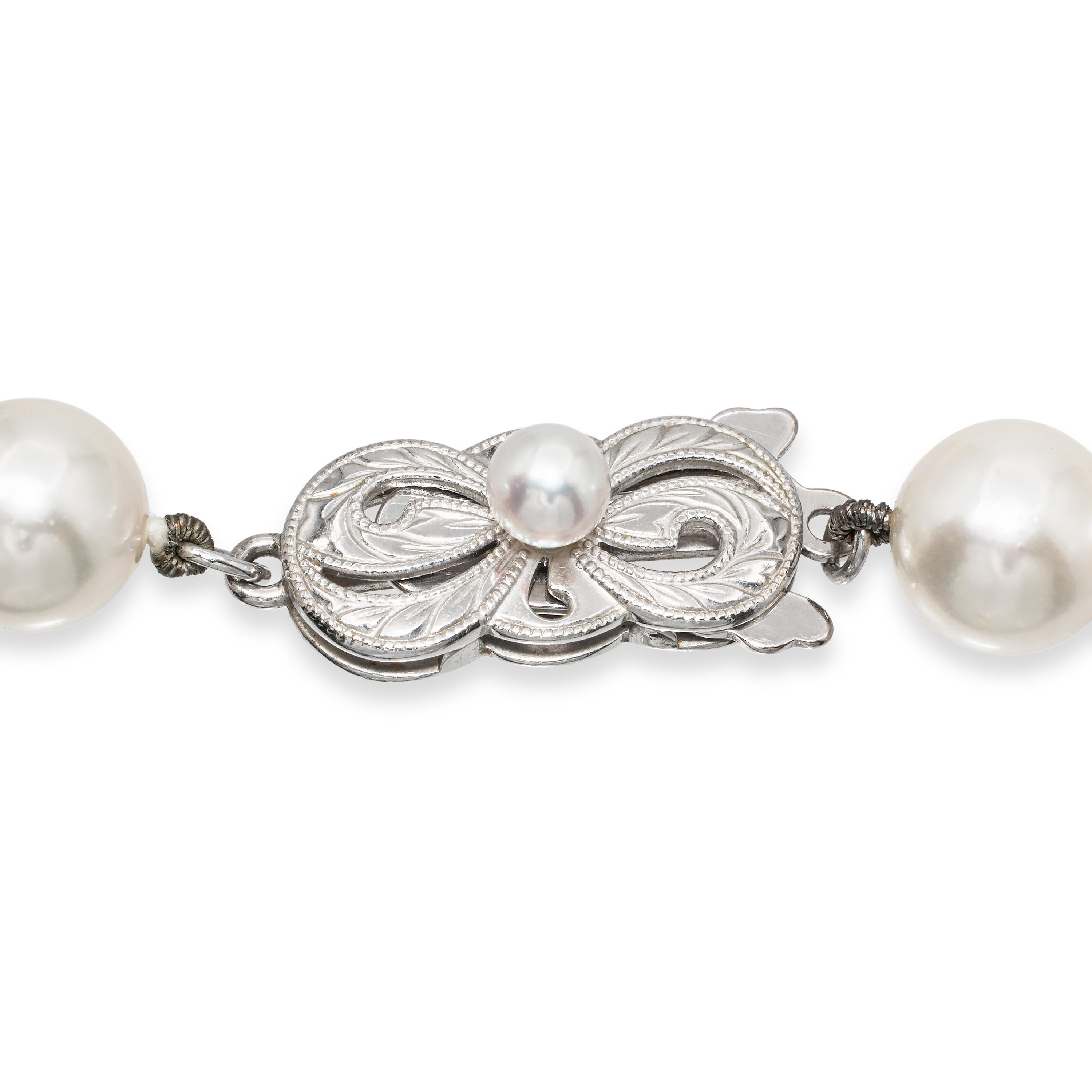 Mikimoto 18K White Gold Akoya Pearl Necklace