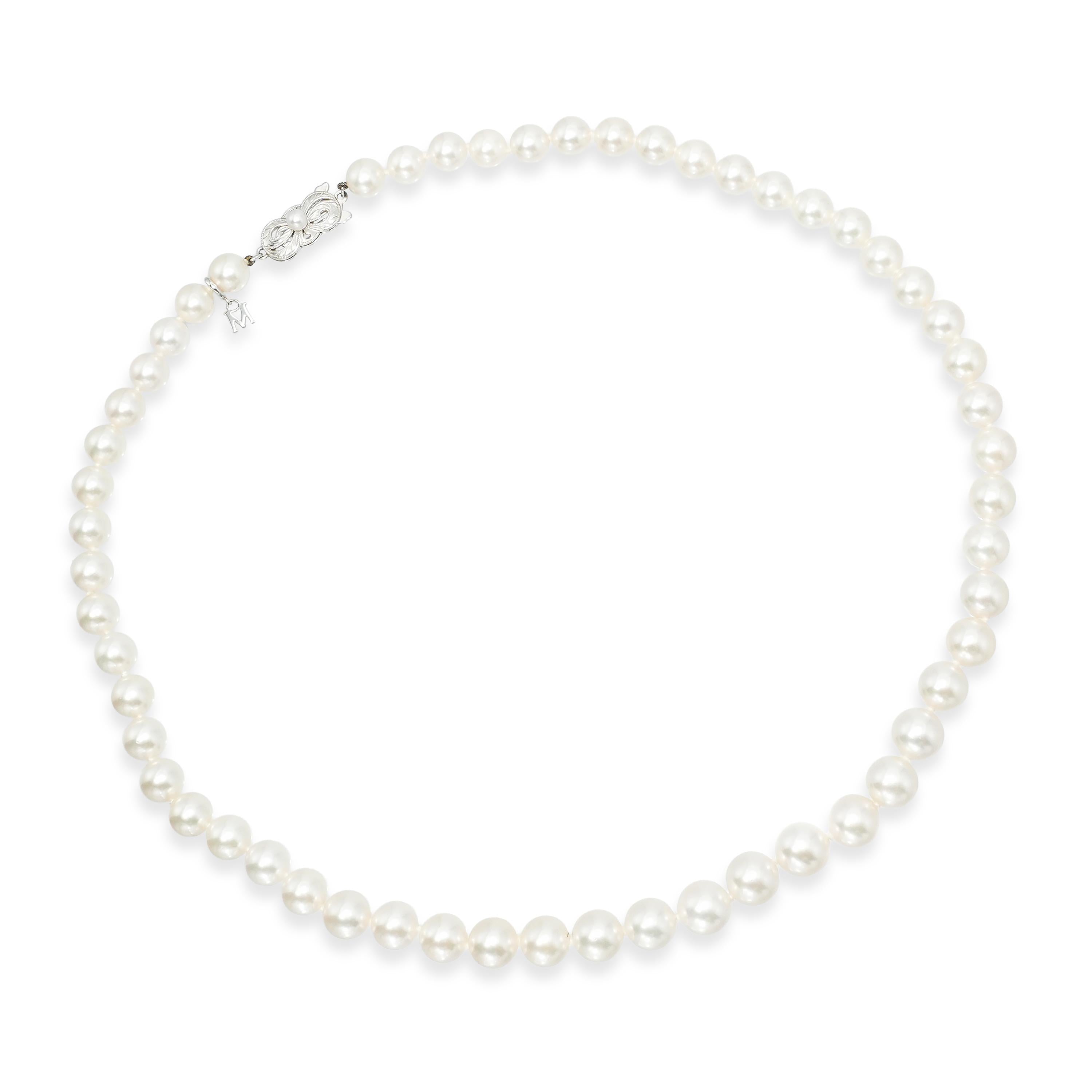 Mikimoto 18K White Gold Akoya Pearl Necklace