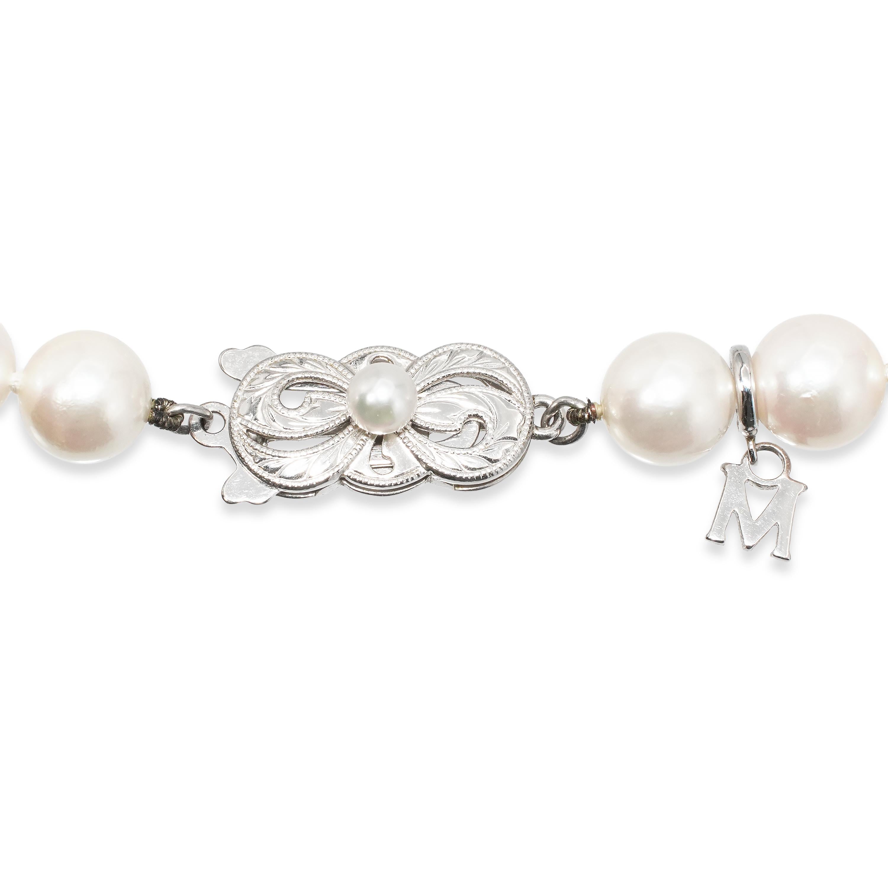 Mikimoto 18K White Gold Akoya Pearl Necklace