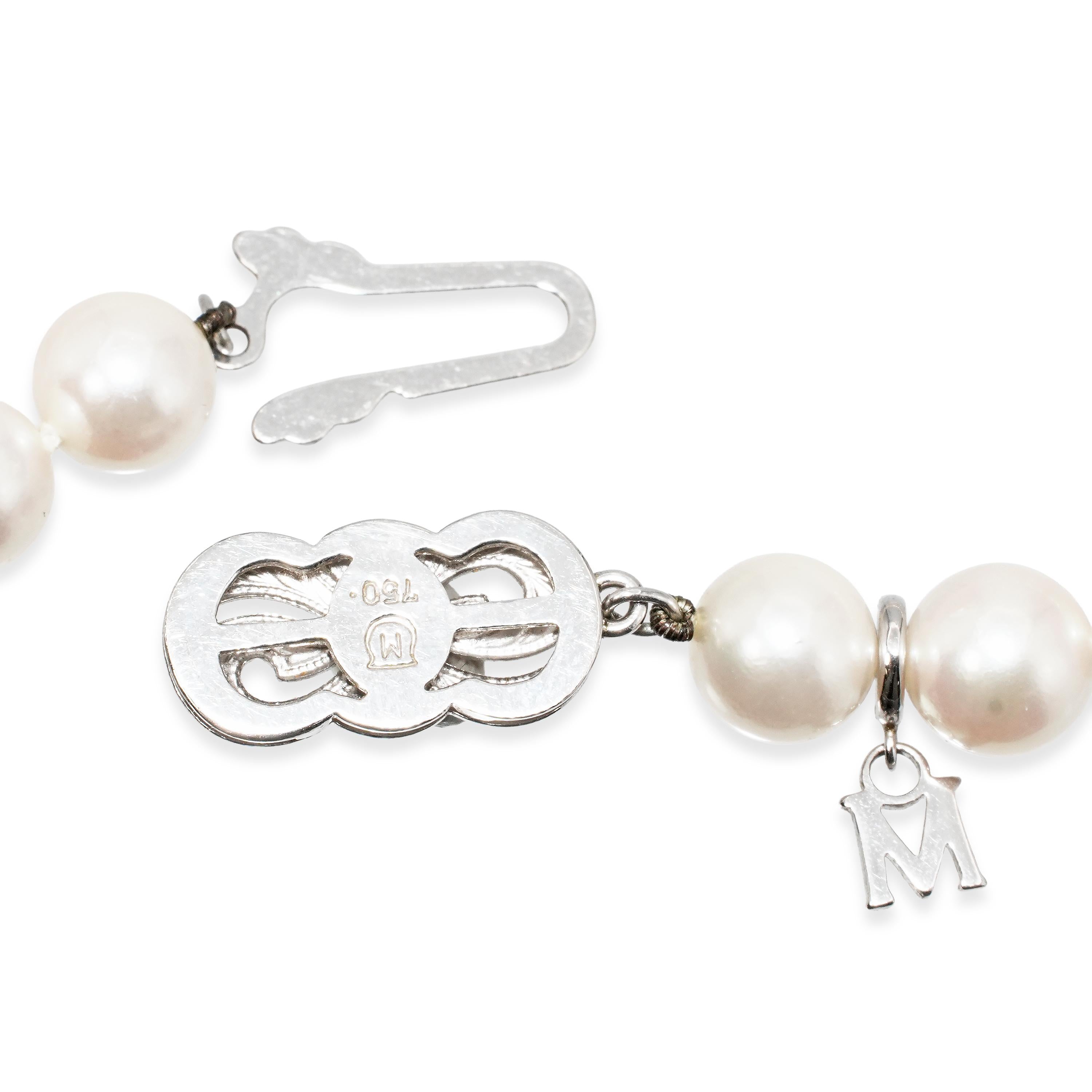 Mikimoto 18K White Gold Akoya Pearl Necklace