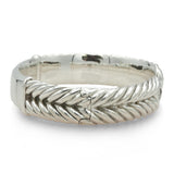 David Yurman Sterling Silver Double Cable Hinged Cuff Bracelet